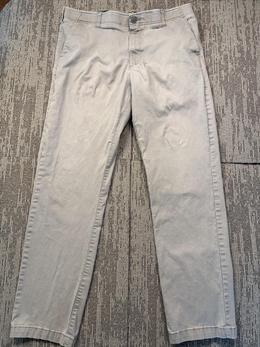 Lee X-Treme Comfort Pants Mens 38X33 Gray Stretch Chino Straight Leg Casual
